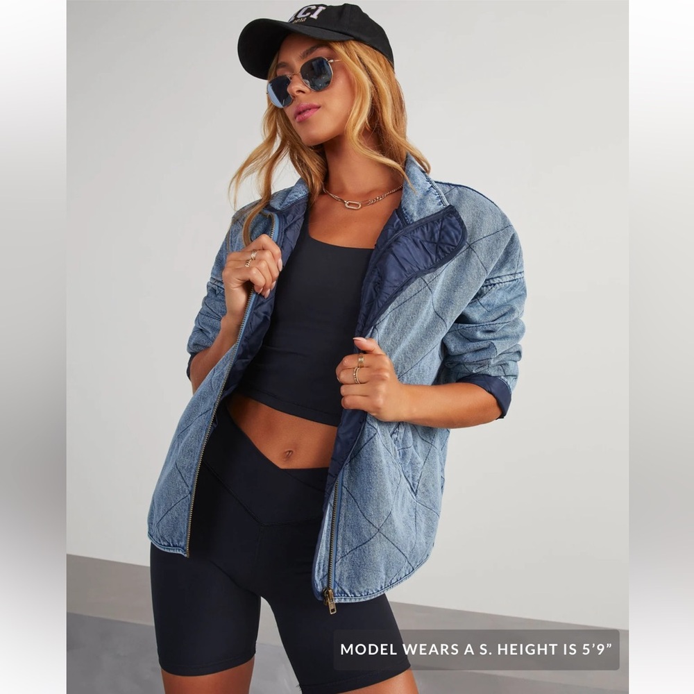 VICI Light Blue Quilted Jean Jacket - Picture 2 of 11